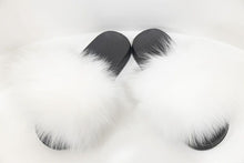 Load image into Gallery viewer, Snow Bunny Fur Slides
