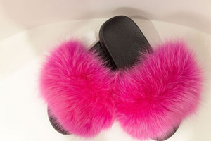 Pink Panther Fur Slides
