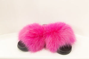 Pink Panther Fur Slides