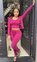Load image into Gallery viewer, She’s Always Chill 3pc Set - Burgundy
