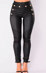 Black Hearted Leather Pants