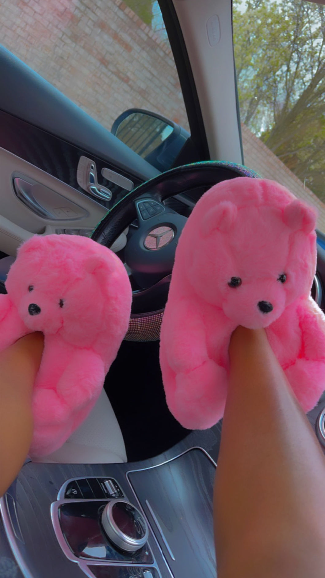 Bear Hug Slippers- Pink