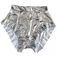 Load image into Gallery viewer, Metallic Ruffle Shorts - Silver
