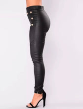 Load image into Gallery viewer, Black Hearted Leather Pants
