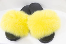 Load image into Gallery viewer, Bumble Bee Fur Slides
